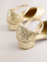 Gold Chunky Glitter Standard Fit (F) Two Part Heeled Shoes - Image 3 of 5