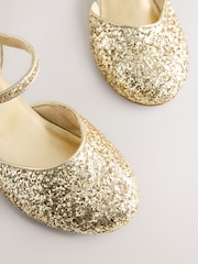 Gold Chunky Glitter Standard Fit (F) Two Part Heeled Shoes - Image 4 of 5