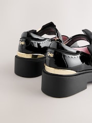 Baker by Ted Baker Back to School Organza Side Bow Mary Jane Black Shoes - Image 5 of 6