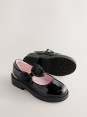 Baker by Ted Baker Back to School Organza Side Bow Mary Jane Black Shoes - Image 6 of 6