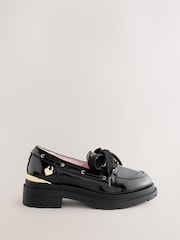 Baker by Ted Baker Back to School Patent Chunky Boat Shoe Black Loafers - Image 2 of 6