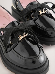 Baker by Ted Baker Back to School Patent Chunky Boat Shoe Black Loafers - Image 3 of 6