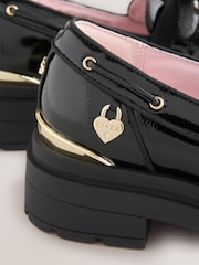Baker by Ted Baker Back to School Patent Chunky Boat Shoe Black Loafers - Image 4 of 6