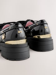 Baker by Ted Baker Back to School Patent Chunky Boat Shoe Black Loafers - Image 5 of 6