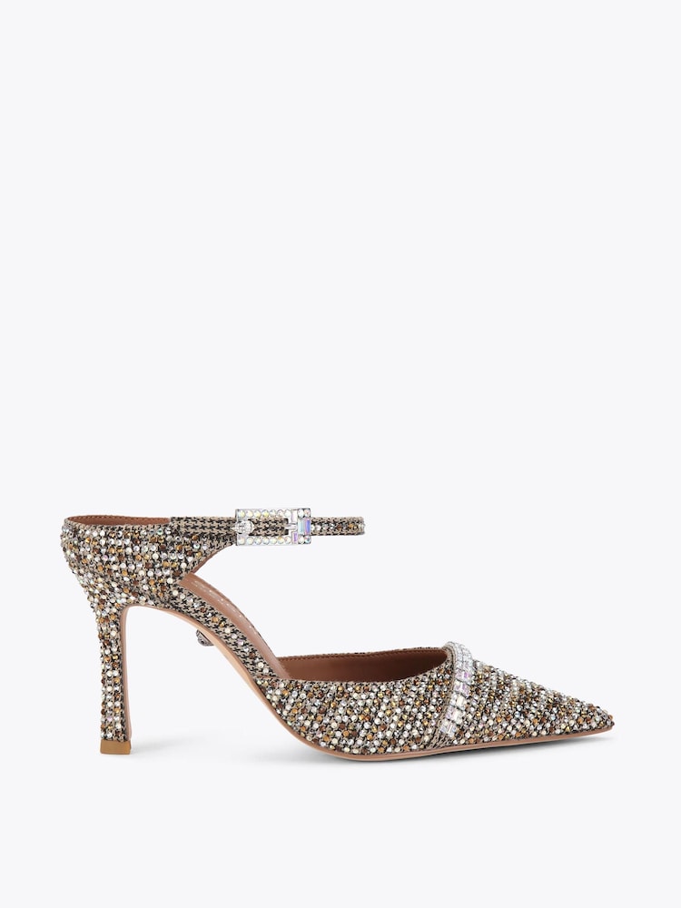 Kurt Geiger London Strass Point Mule Black Sandals - Image 1 of 4 Kurt Geiger London Strass Point Mule Black Sandals - Image 1 of 4
