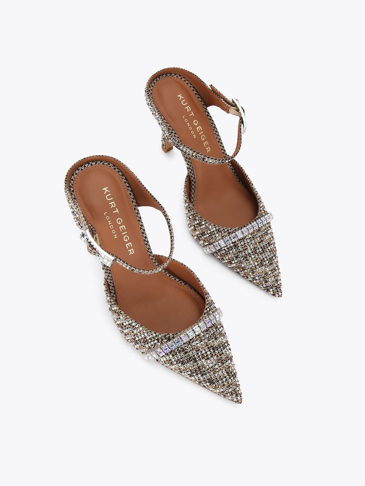 Kurt Geiger London Strass Point Mule Black Sandals - Image 2 of 4 Kurt Geiger London Strass Point Mule Black Sandals - Image 2 of 4