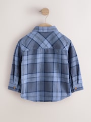 Blue Check Long Sleeve Shirt and T-Shirt Set 2 Piece (3mths-7yrs) - Image 6 of 8