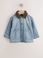 Blue Denim Long Sleeve Cord Collar Shirt (3mths-7yrs) - Image 4 of 8