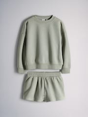 The Set Long Sleeve Jersey Crew and Shorts Set Green - Image 1 of 5