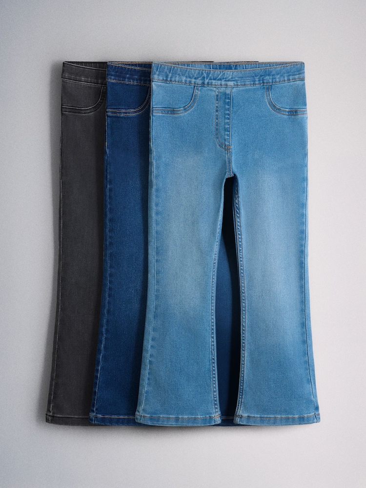 The Set 3 Pack Kickflare Jersey Jeggings Black/Dark Blue/Mid Blue - Image 1 of 10 The Set 3 Pack Kickflare Jersey Jeggings Black/Dark Blue/Mid Blue - Image 1 of 10