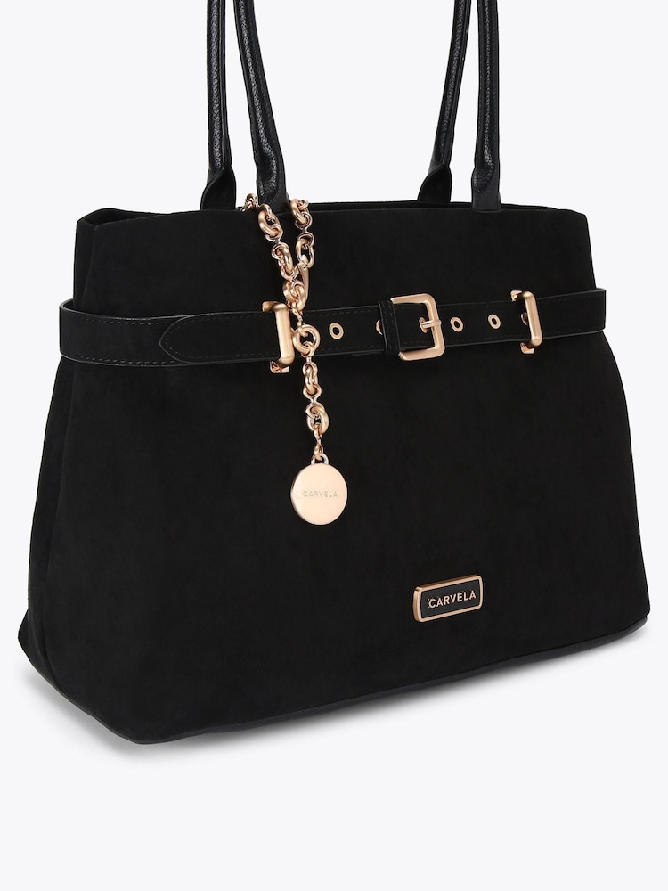 Carvela Black Gia Belted Tote Bag - Image 2 of 4 Carvela Black Gia Belted Tote Bag - Image 2 of 4