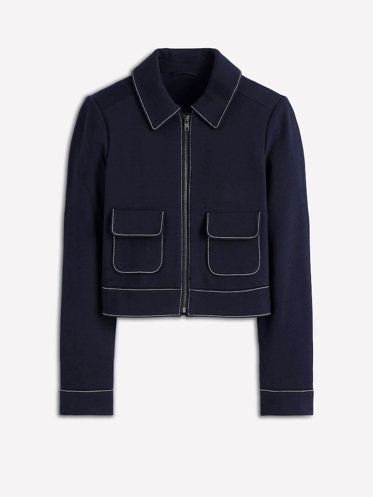 Boden Blue Zip Patch Pocket Jacket - Image 7 of 7 Boden Blue Zip Patch Pocket Jacket - Image 7 of 7