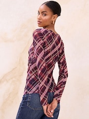 Lipsy Mesh Long Sleeve Top - Obraz 4 z 4