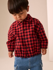 Red Cotton Twill Gingham Check Overshirt (3mths-7yrs) - Image 3 of 5