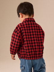 Red Cotton Twill Gingham Check Overshirt (3mths-7yrs) - Image 4 of 5