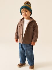 Chocolate Brown Borg Lined Cord Shacket (3mths-7yrs) - Image 2 of 4