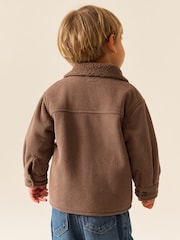 Chocolate Brown Borg Lined Cord Shacket (3mths-7yrs) - Image 3 of 4
