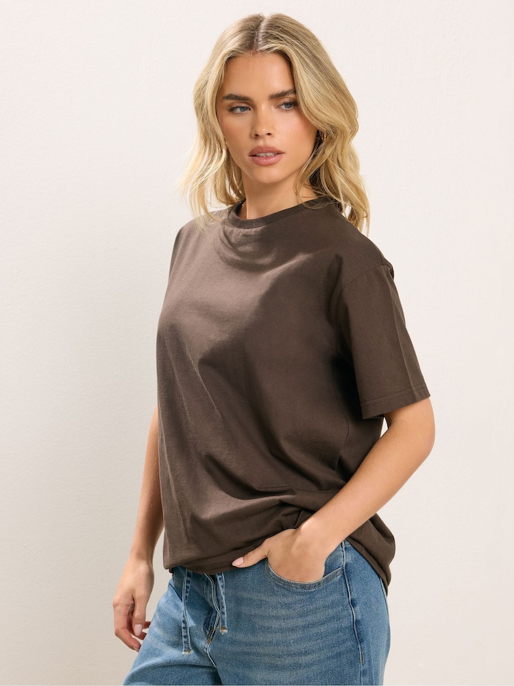 PixieGirl Petite Brown Oversized T-Shirts 2 Pack - Image 2 of 8