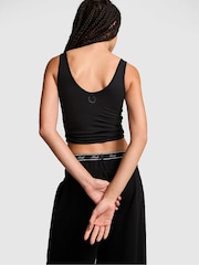 Victoria's Secret Pink Black Ruched Wrap Top - Image 2 of 2