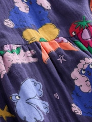 Navy Blue Dog Print Long Sleeve Printed Dress (3mths-8yrs) - Image 8 of 8