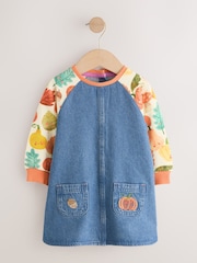 Pumpkin Print Raglan Denim Dress (3mths-8yrs) - Image 1 of 4