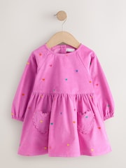 マゼンタピンク - 長袖コーデュロイワンピース（3か月～8歳） - 画像 5 / 8
