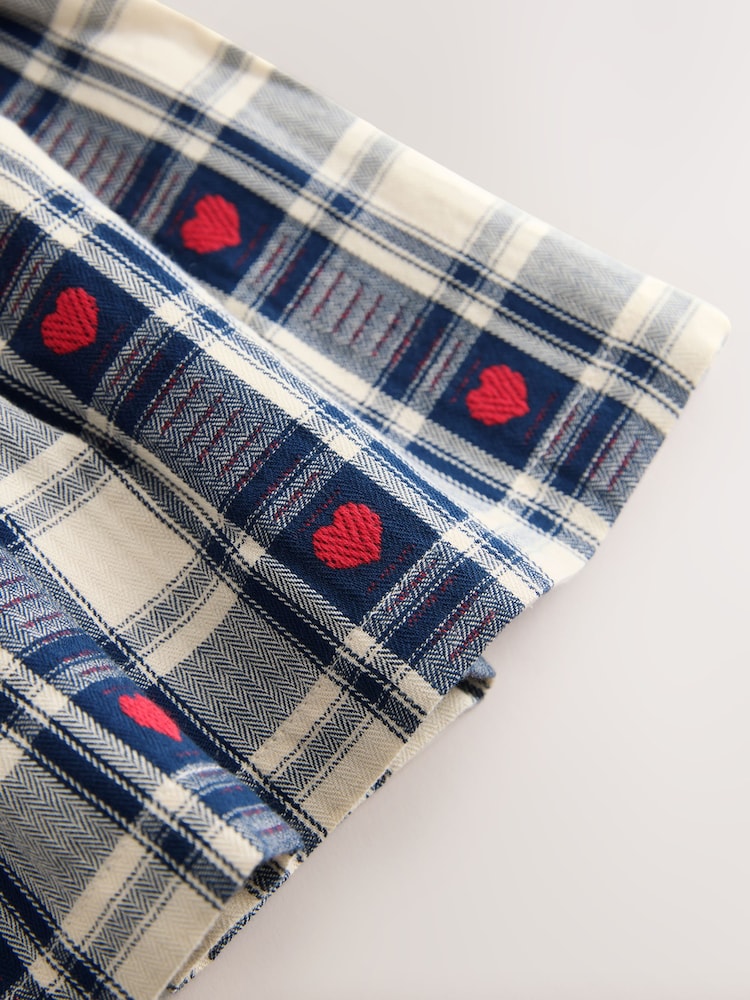 Navy Blue Heart Check - 褶邊領長袖連身裙(3 個月-8 歲) - 圖片 8/8 Navy Blue Heart Check - 褶邊領長袖連身裙(3 個月-8 歲) - 圖片 8/8