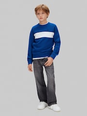 Calvin Klein Jeans Blue Colourblock Sweatshirt - Image 3 of 5