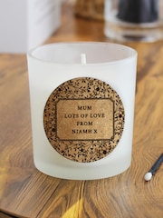 Personalised Floral Cork Label Candle Jar by PMC - Image 3 of 3
