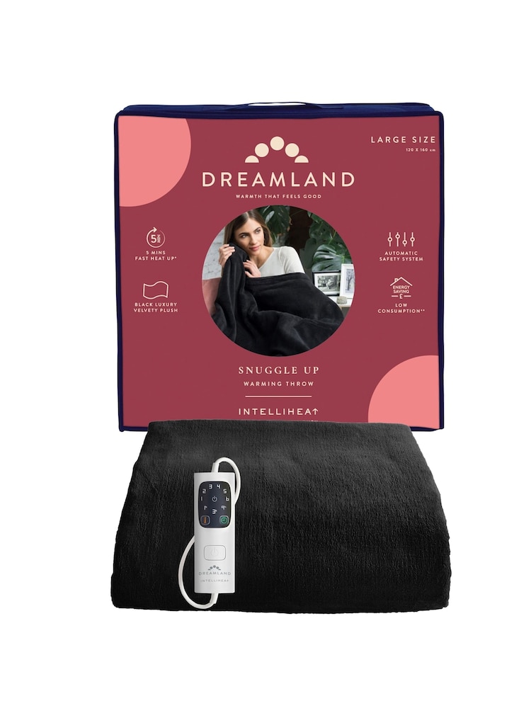 Dreamland Black Snuggle Up Electric Blanket Warming Throw - Image 1 of 2