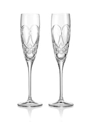 Waterford Set of 2 Clear True Love Toasting Flute Glasses 210ml - Image 1 of 3