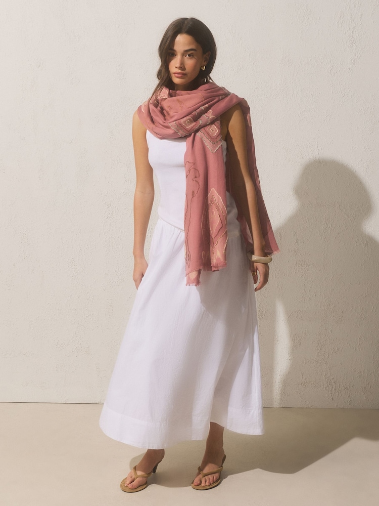 وردي - Leaf Jacquard Lightweight Scarf - Image 3 of 3