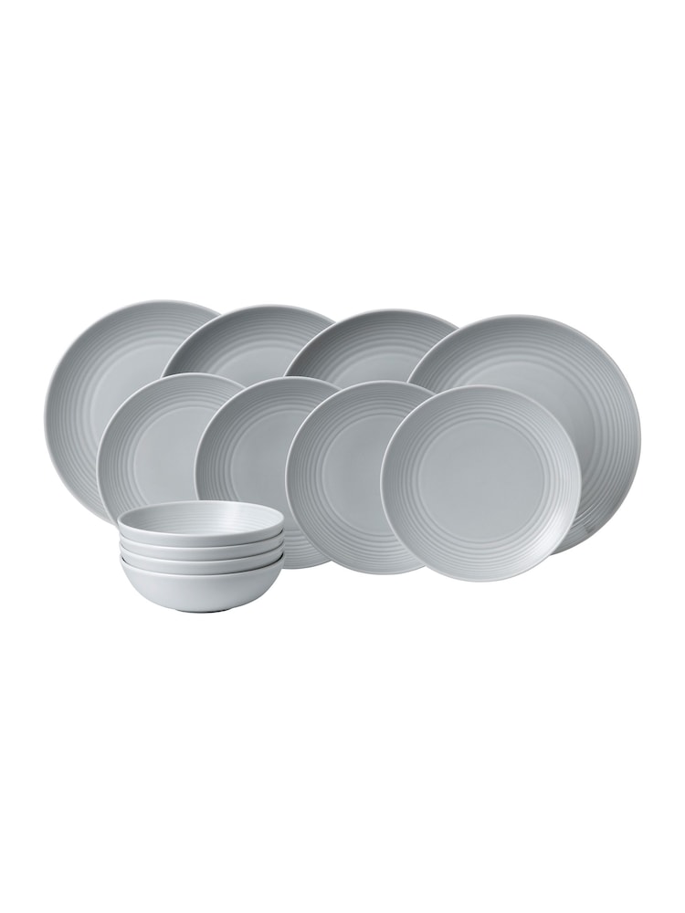 Royal Doulton 12 Piece Light Grey Gordon Ramsay Maze Dinnerware Set - Image 3 of 3
