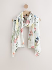 Vintage Floral Picot Edge Detail Lightweight Scarf - Image 4 of 6