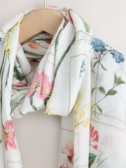 Vintage Floral Picot Edge Detail Lightweight Scarf - Image 5 of 6