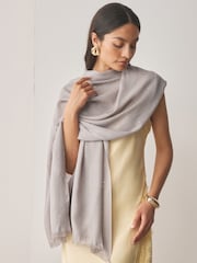 Grey Sequin Detail Lightweight Shawl - Image 1 of 8