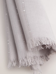 Grey Sequin Detail Lightweight Shawl - Image 7 of 8