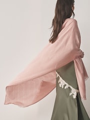 Pink Sequin Detail Lightweight Shawl - Image 2 of 8