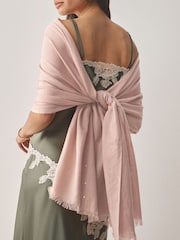 Pink Sequin Detail Lightweight Shawl - Image 5 of 8