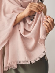 Pink Sequin Detail Lightweight Shawl - Image 6 of 8