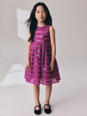 Pink Sequin Ruffle Occasion Dress (3-16yrs) - Image 1 of 4