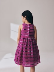 Pink Sequin Ruffle Occasion Dress (3-16yrs) - Image 3 of 4