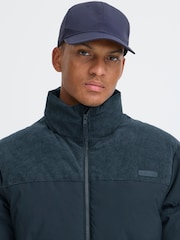 Blend Blue Navy Corduroy Hybrid Puffer Coat - Image 4 of 8