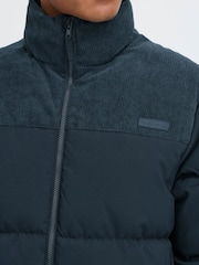 Blend Blue Navy Corduroy Hybrid Puffer Coat - Image 5 of 8