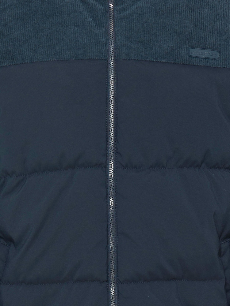 Blend Blue Navy Corduroy Hybrid Puffer Coat - Image 8 of 8 Blend Blue Navy Corduroy Hybrid Puffer Coat - Image 8 of 8