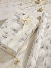Silver Chic Hamish the Highland Cow Standard Width 15m Christmas Wrapping Paper - Image 1 of 3