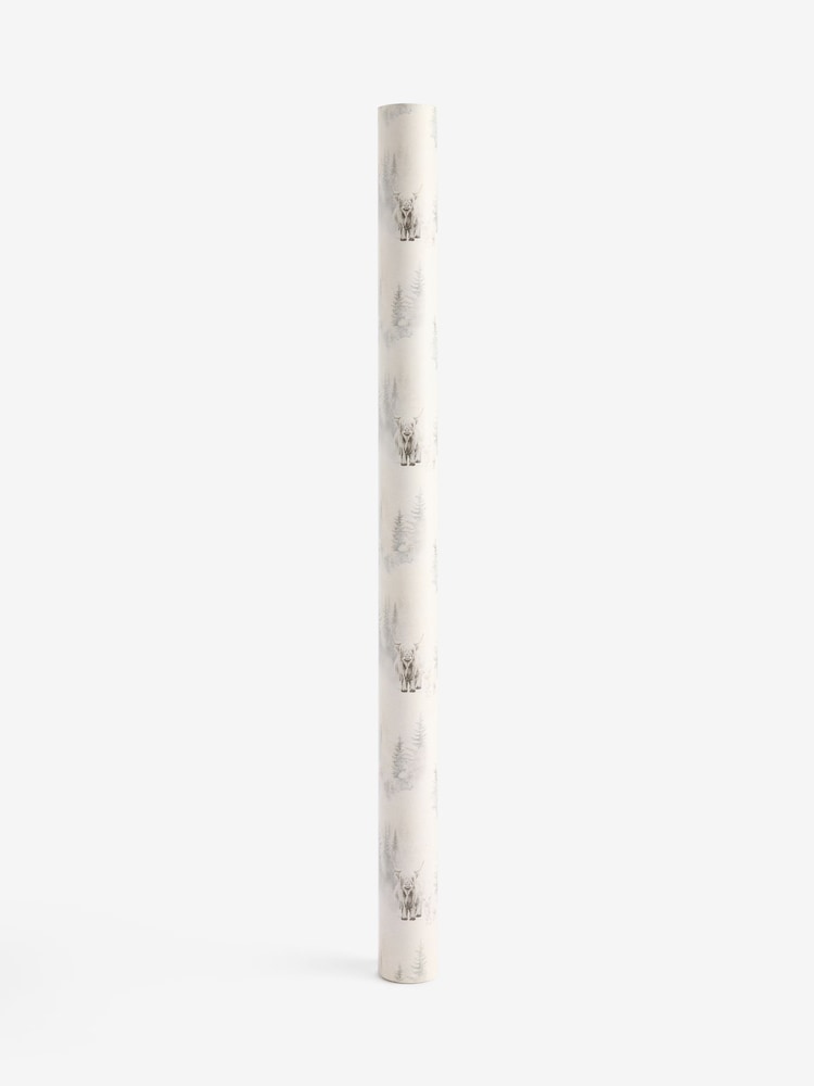 Silver Chic Hamish the Highland Cow Standard Width 15m Christmas Wrapping Paper - Image 3 of 3 Silver Chic Hamish the Highland Cow Standard Width 15m Christmas Wrapping Paper - Image 3 of 3