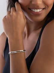 Beaverbrooks Silver Silver Cubic Zirconia 6cm Glide Bangle - Image 1 of 4