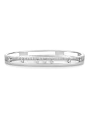 Beaverbrooks Silver Silver Cubic Zirconia 6cm Glide Bangle - Image 3 of 4