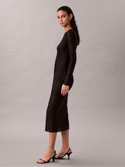 Calvin Klein Black Allover Emblem Logo Lace Maxi Dress - Image 4 of 5